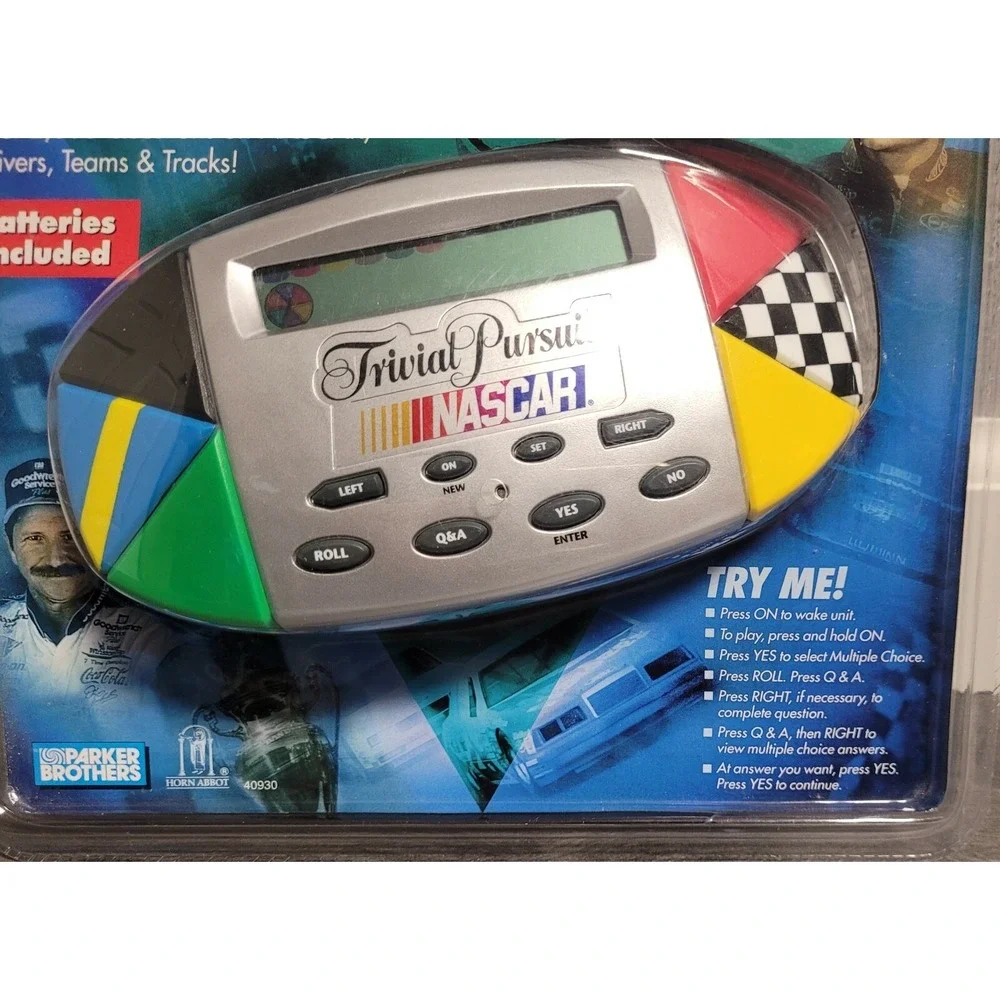 Nascar Trivial Pursuit Electronic Hand-Held Game (1998) Parker Brothers